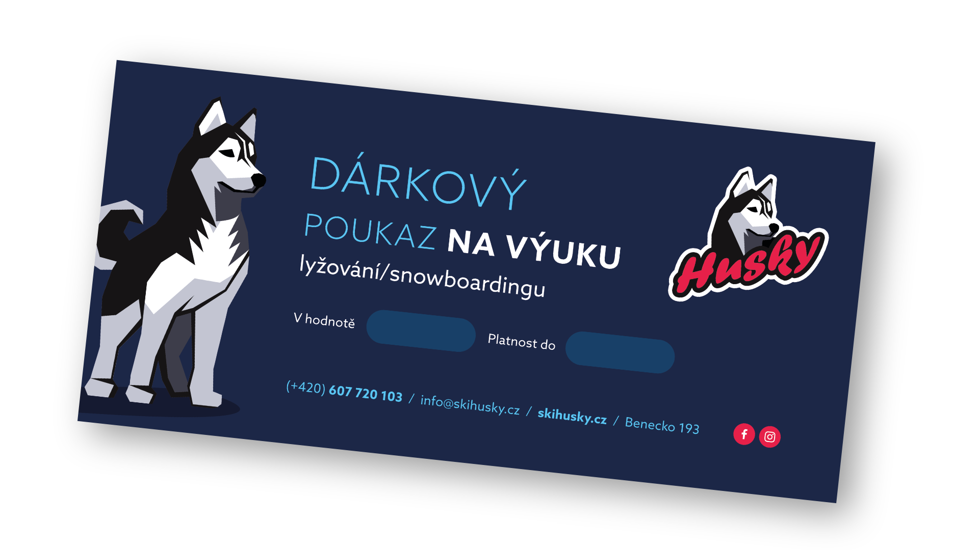 Dárkový poukaz na výuku Skihusky